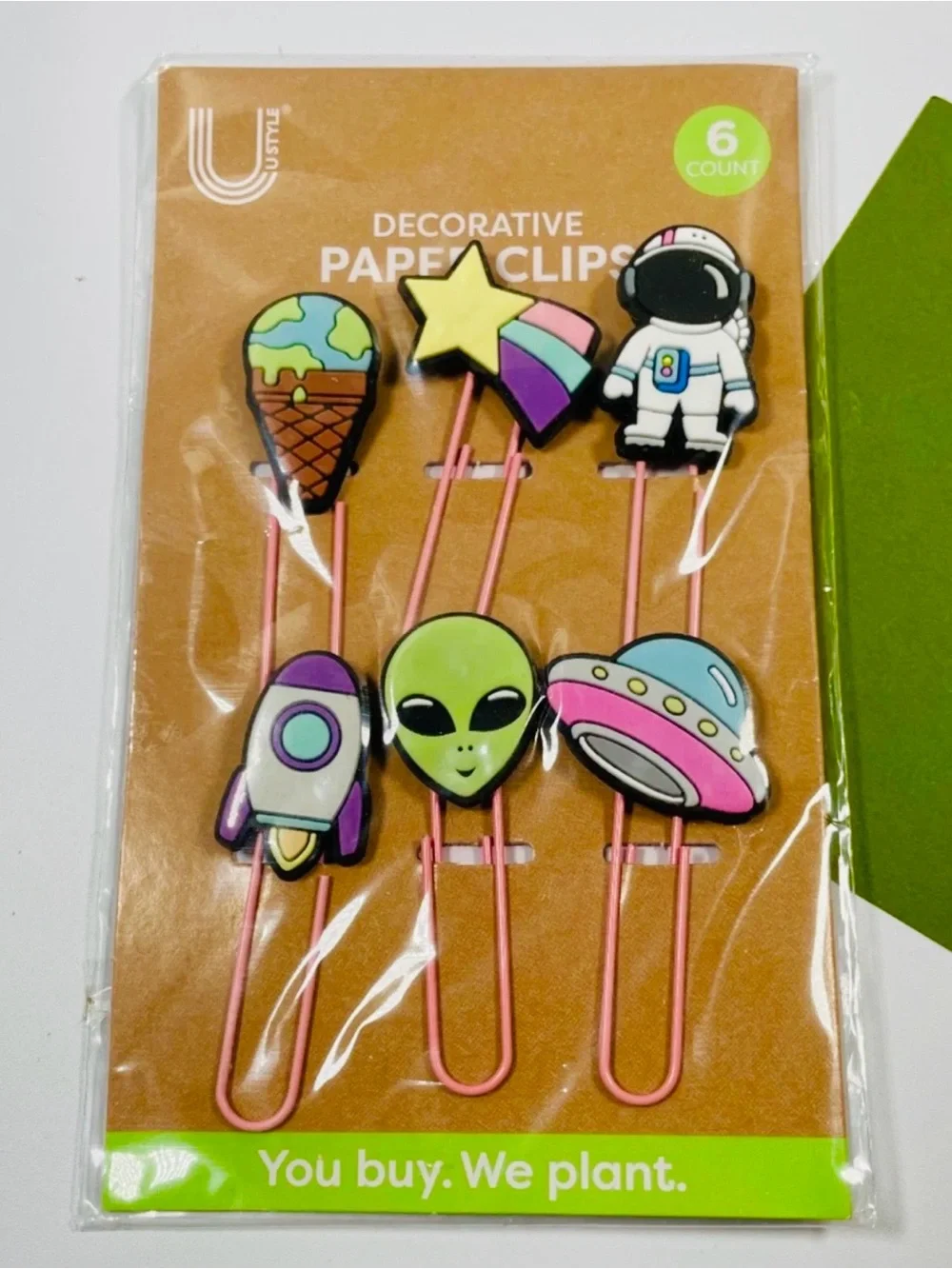 Decorative Space & Alien Paper Clips - 6 Count